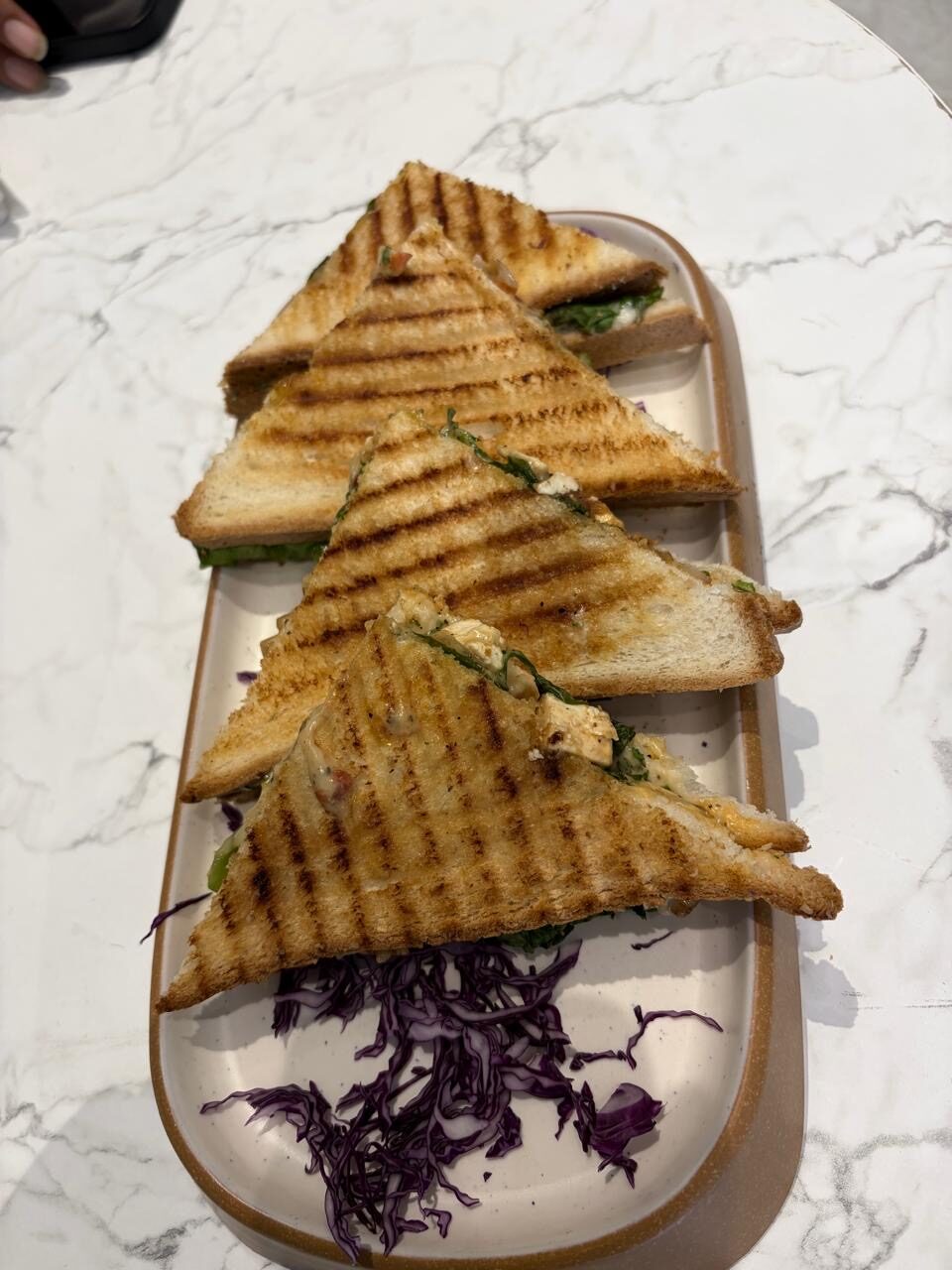 Grilled panini plated